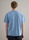 Sky blue pure cotton crew neck T-shirt with relaxed fit_3