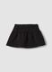 Black cotton-blend skirt with glitter and bow for baby girl_1