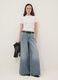 Pure Cotton Blue Wide Leg Denim Jeans_0