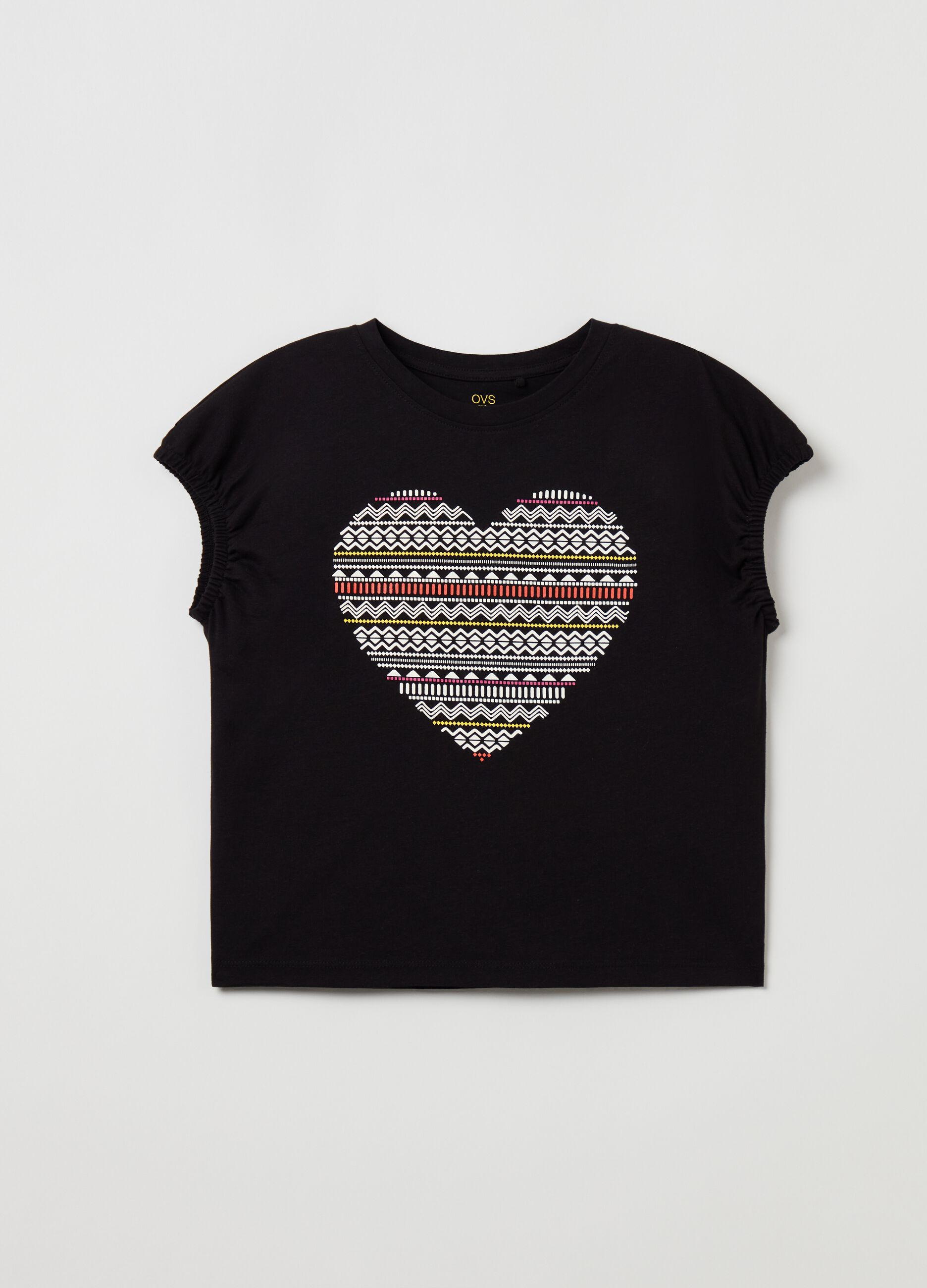 T-shirt smanicata con stampa etnica_0
