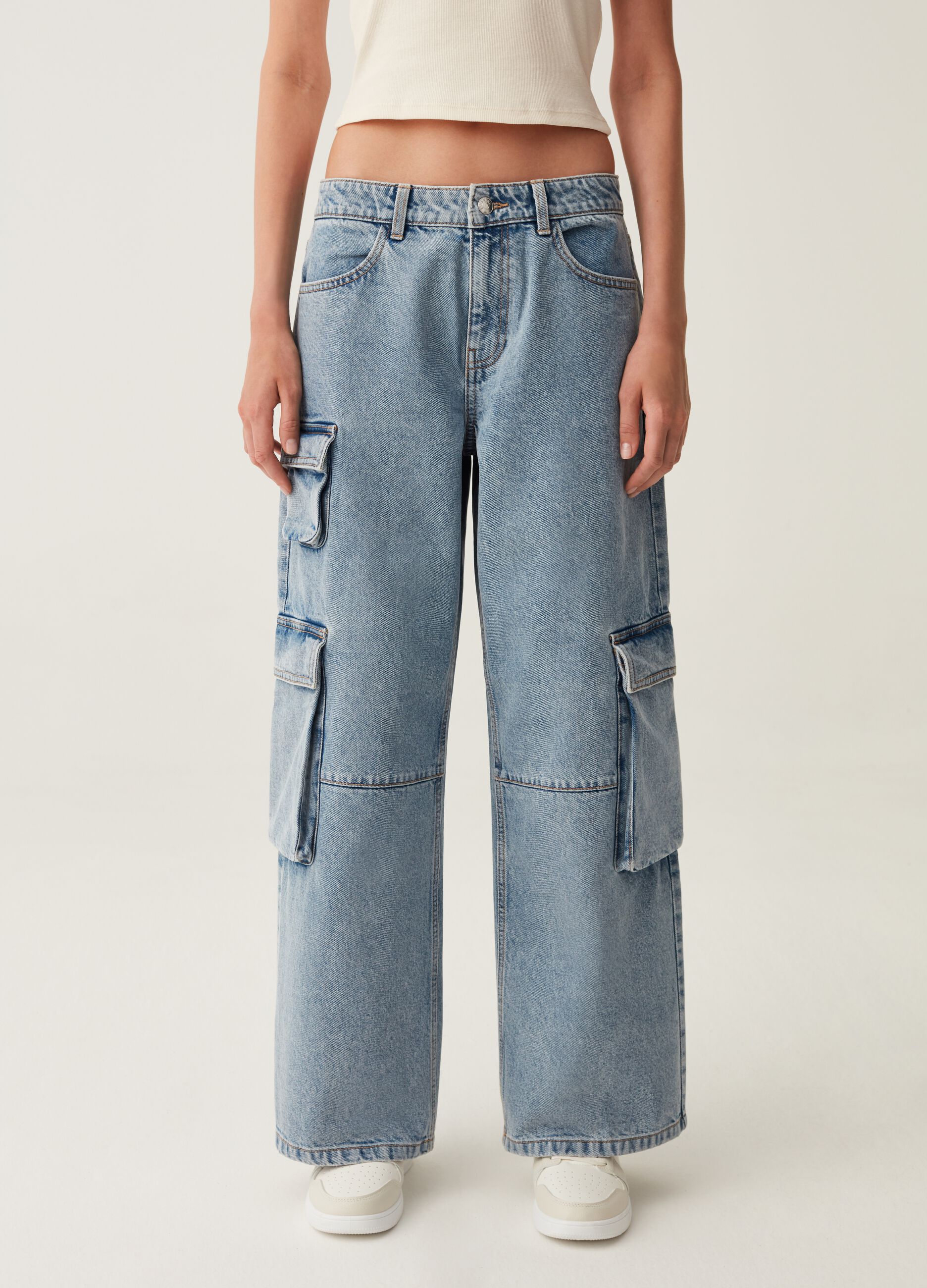 Jeans cargo wide leg_1