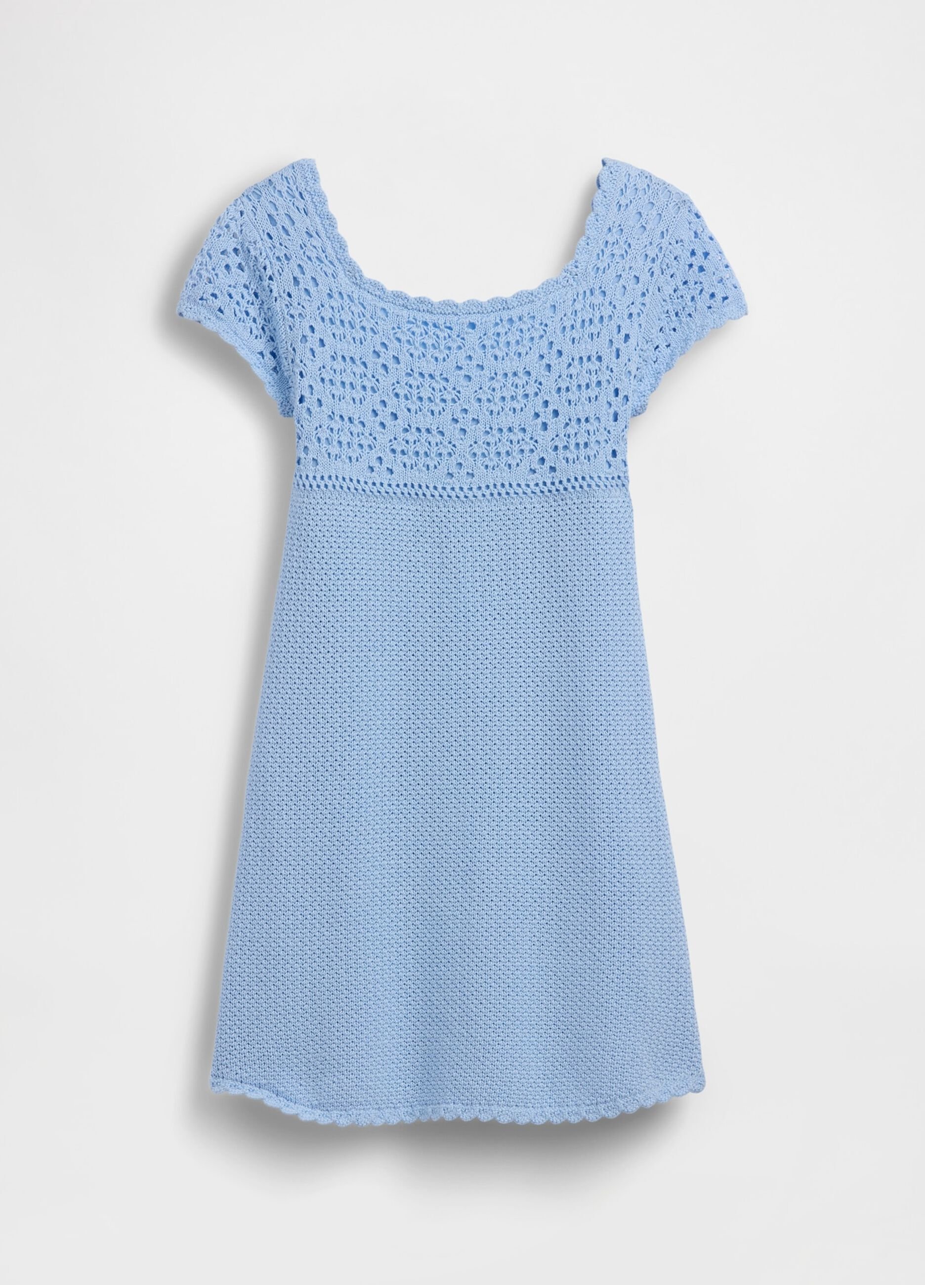 Cotton dress with broderie anglaise detail