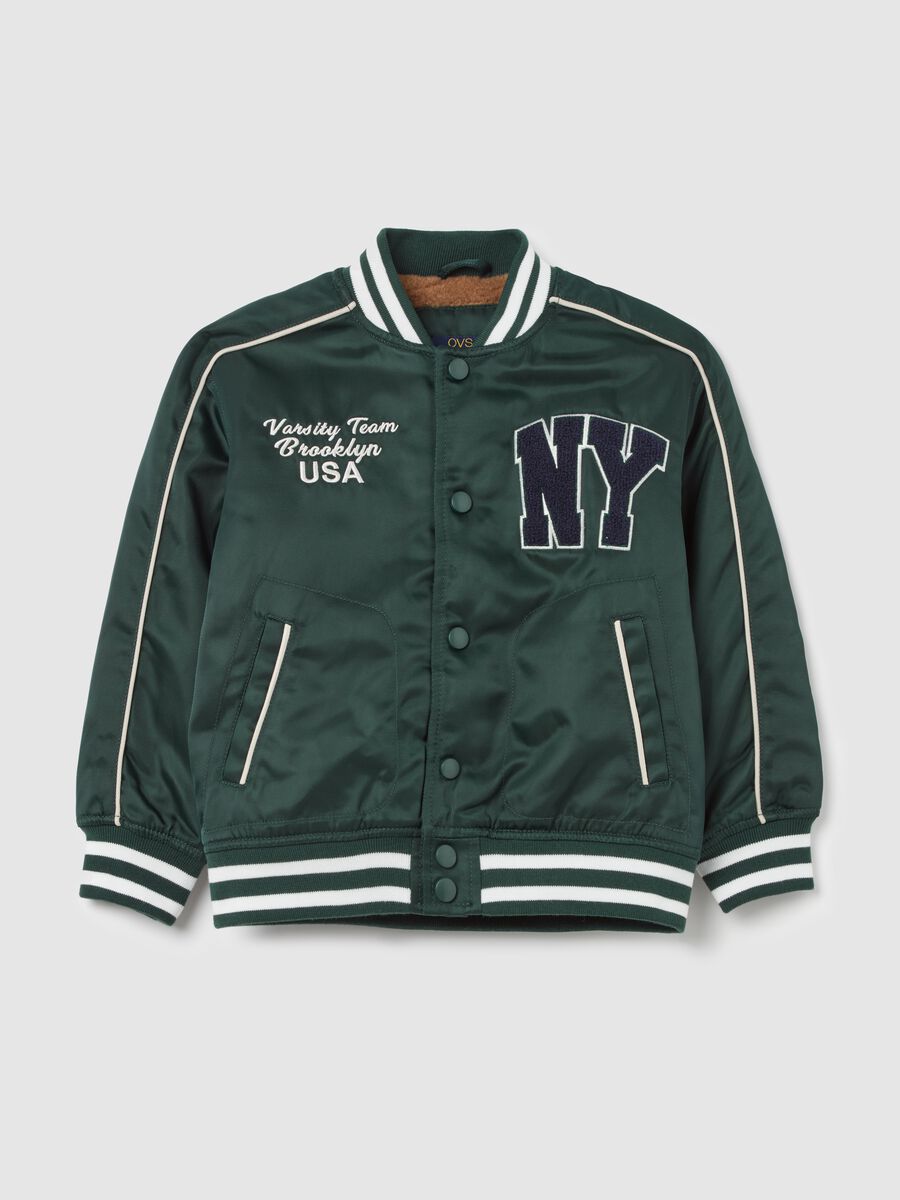 Varsity bomber jacket with sherpa lining_0