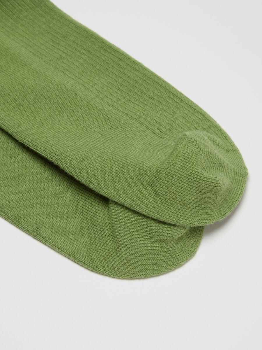 Calze midi verdi in misto cotone_2