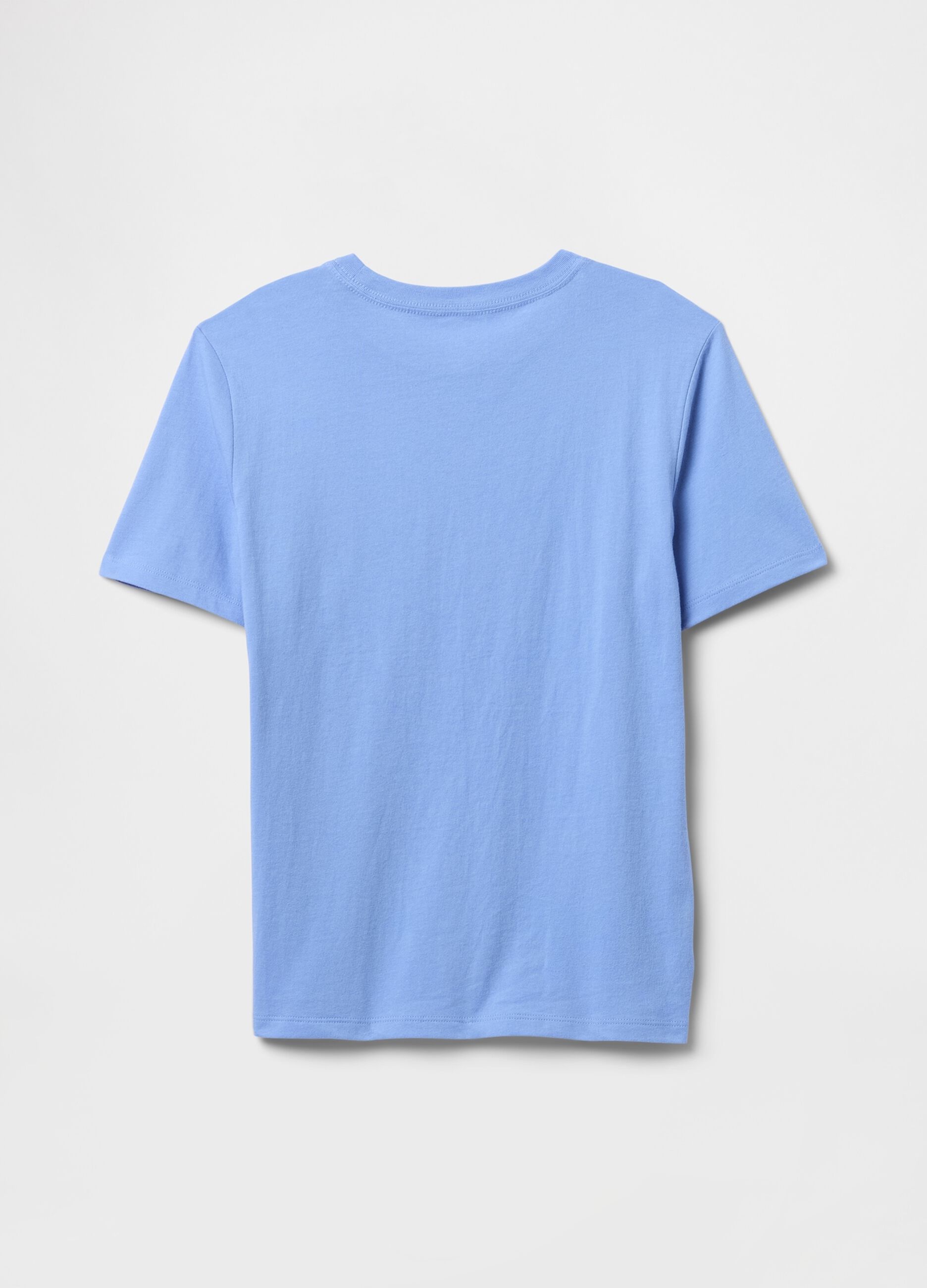 Short sleeve blue cotton T-shirt