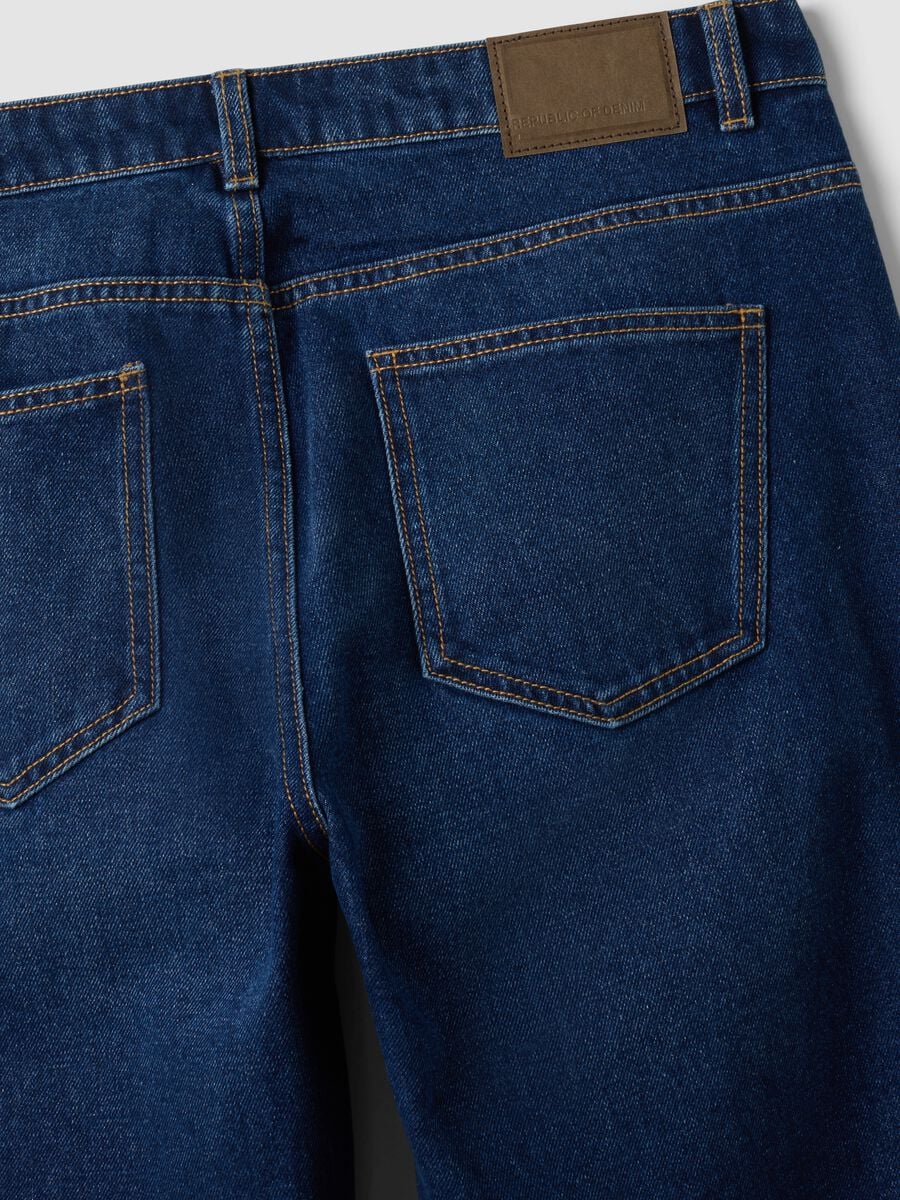 Dark blue slim-fit jeans in a cotton-viscose blend_5