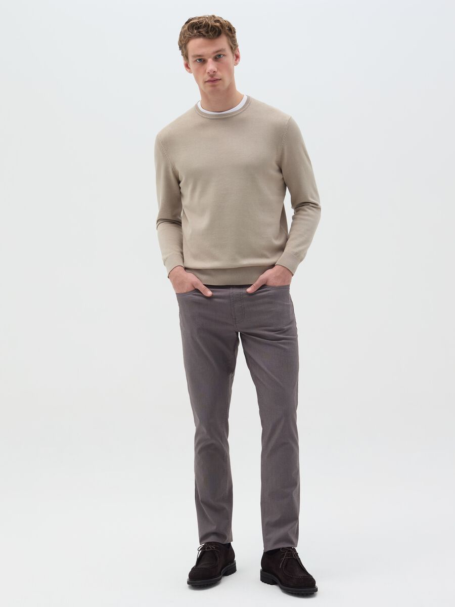 Cotton pullover with round neck_1