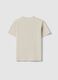 T-shirt in puro cotone beige da bambino regular fit con stampa palma_1