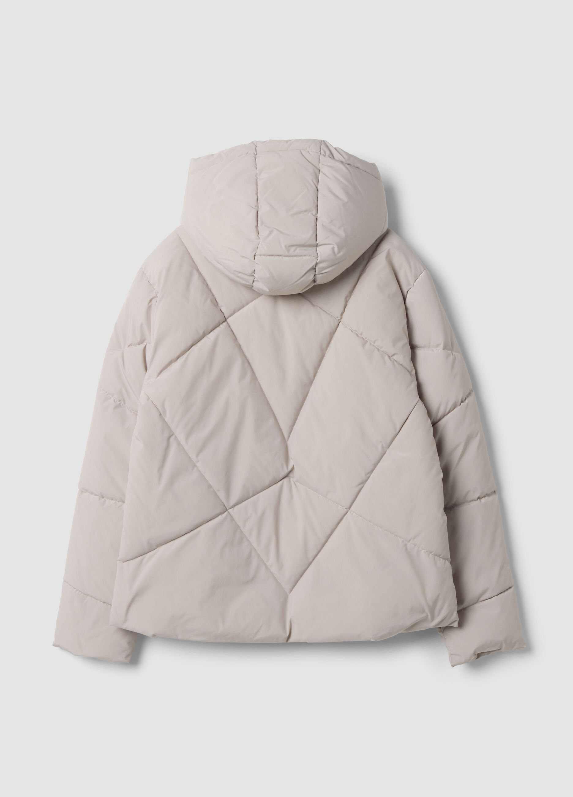 Giacca beige imbottita con cappuccio regular fit