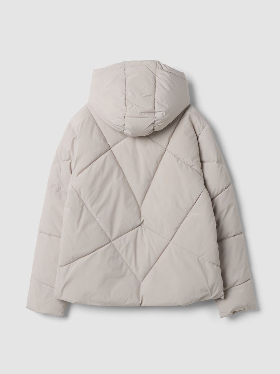 Giacca beige imbottita con cappuccio regular fit_2