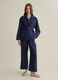 Women&rsquo;s blue regular-fit jacket in cotton and linen blend_1