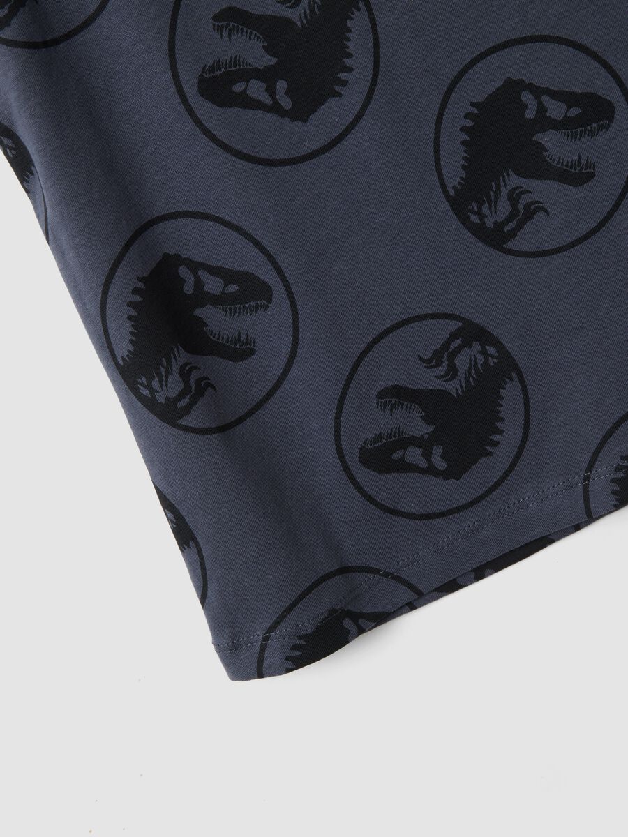 Canottiera in puro cotone grigia da bambino oversize fit con stampa_3