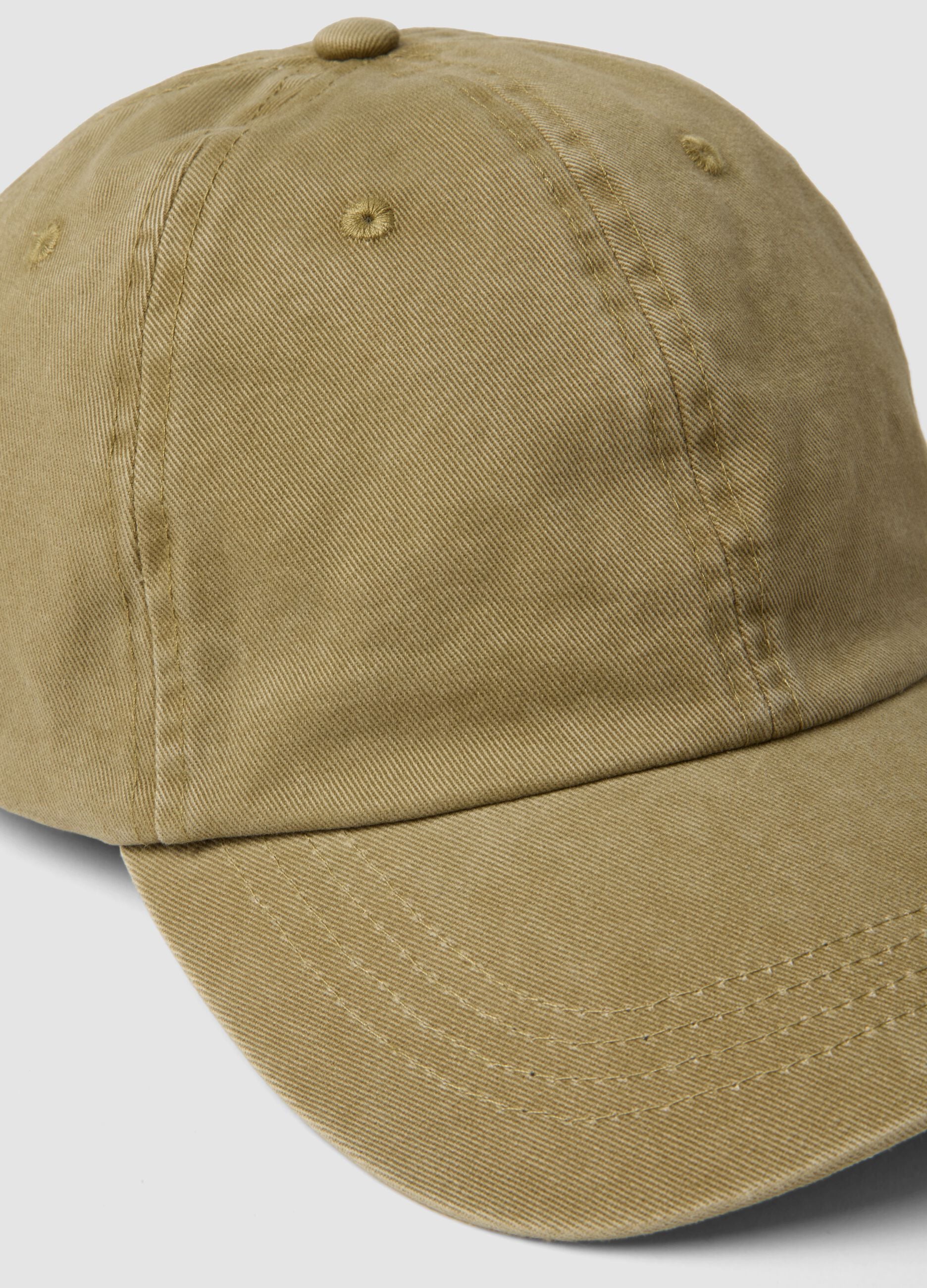 Beige pure cotton baseball cap