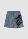 Kids' Grey Swim Shorts Regular Fit with One Piece Print_0
