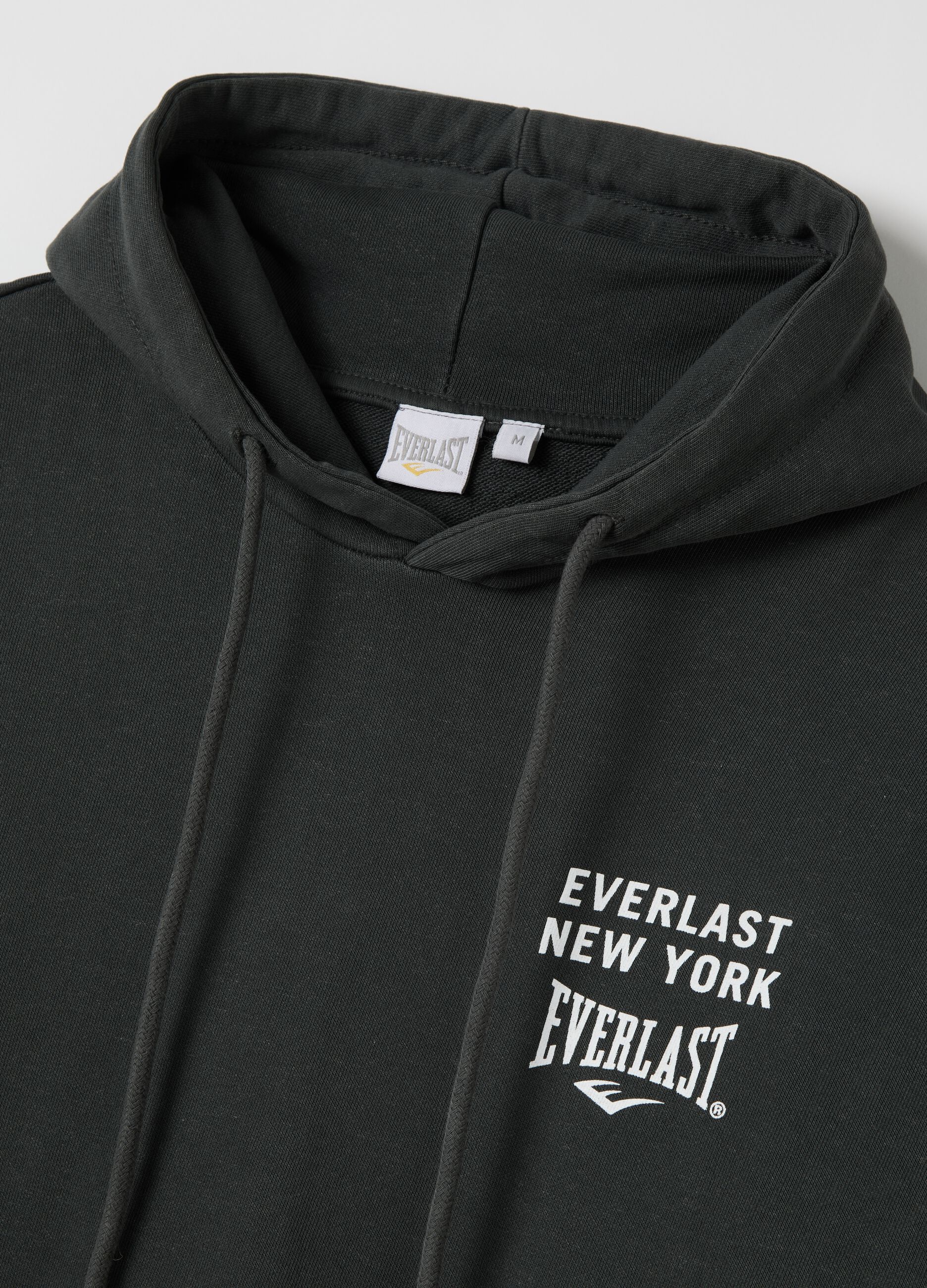 Grey sweatshirt with hood and logo print