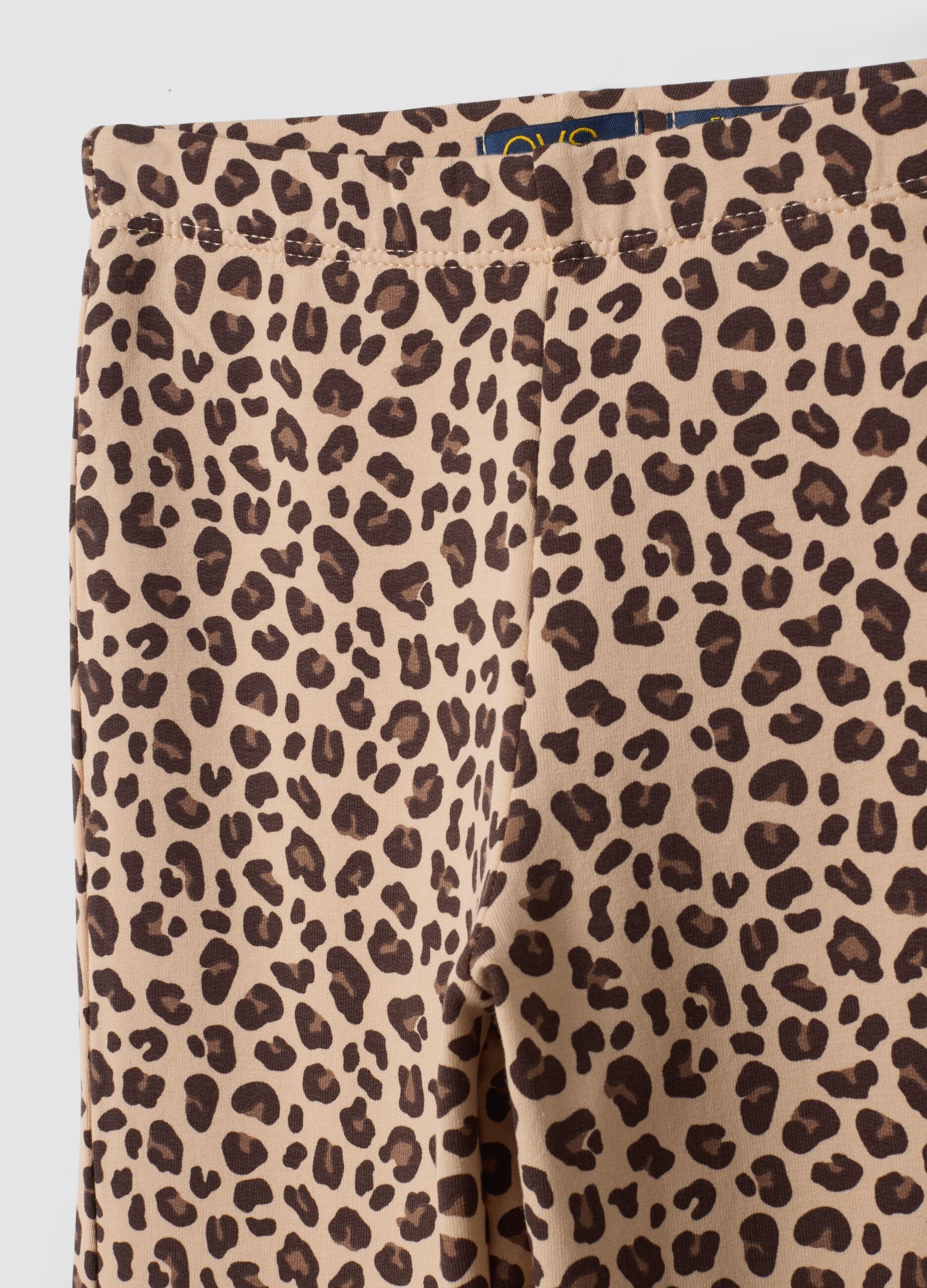 Beige stretchy organic cotton leggings