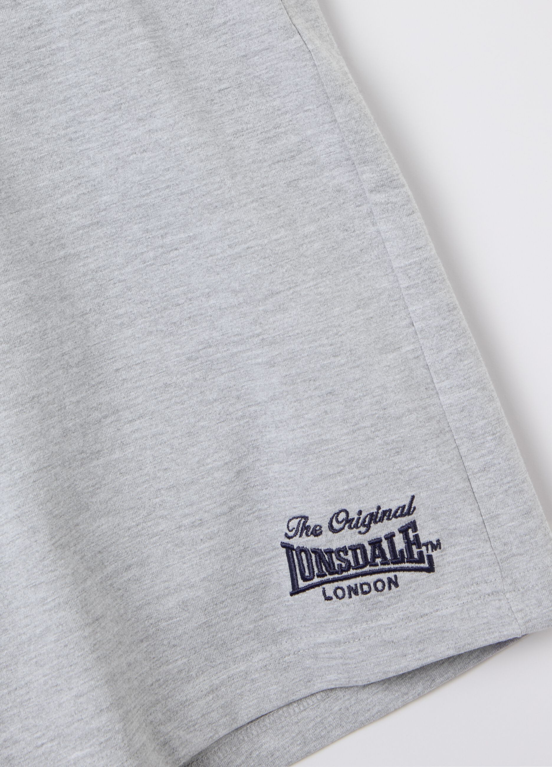 Fleece Bermuda shorts with logo embroidery