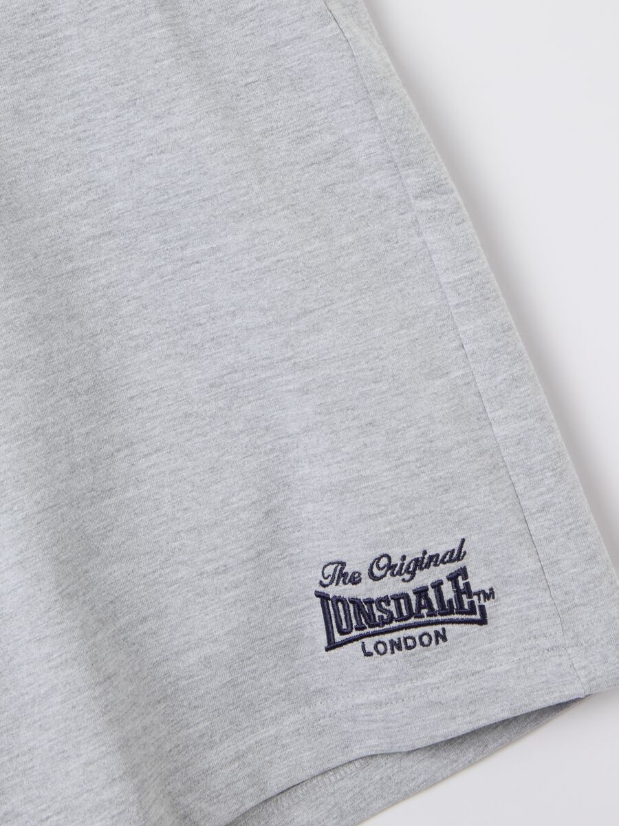 Fleece Bermuda shorts with logo embroidery_5