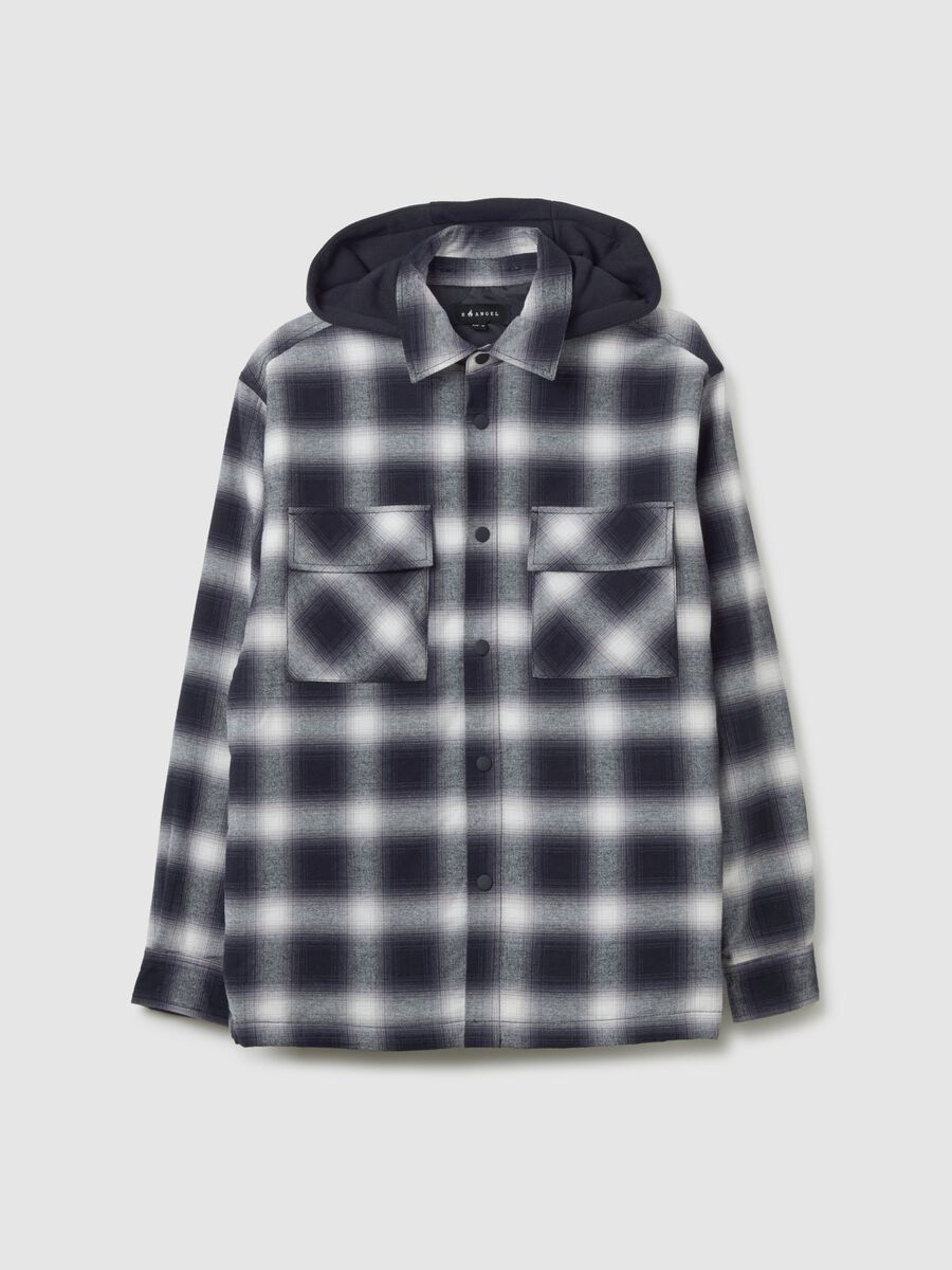 Camicia a quadri bianchi e neri in puro cotone regular fit_4