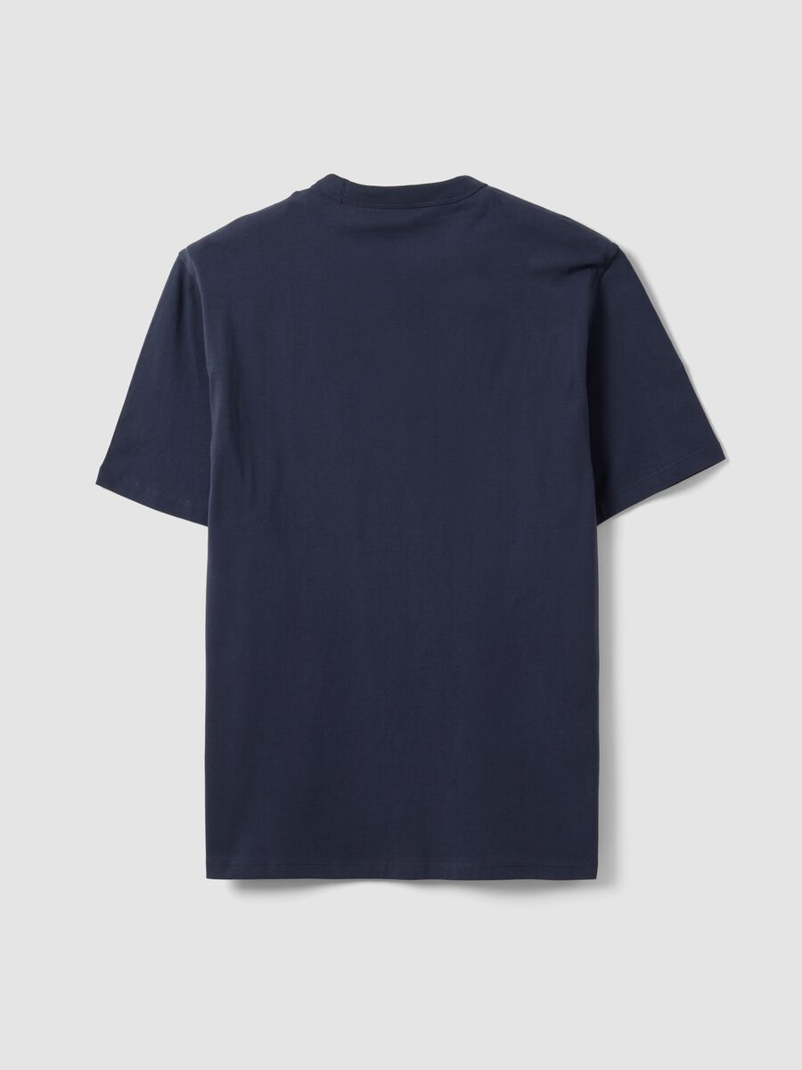 T-shirt blu in puro cotone a girocollo relaxed fit_6