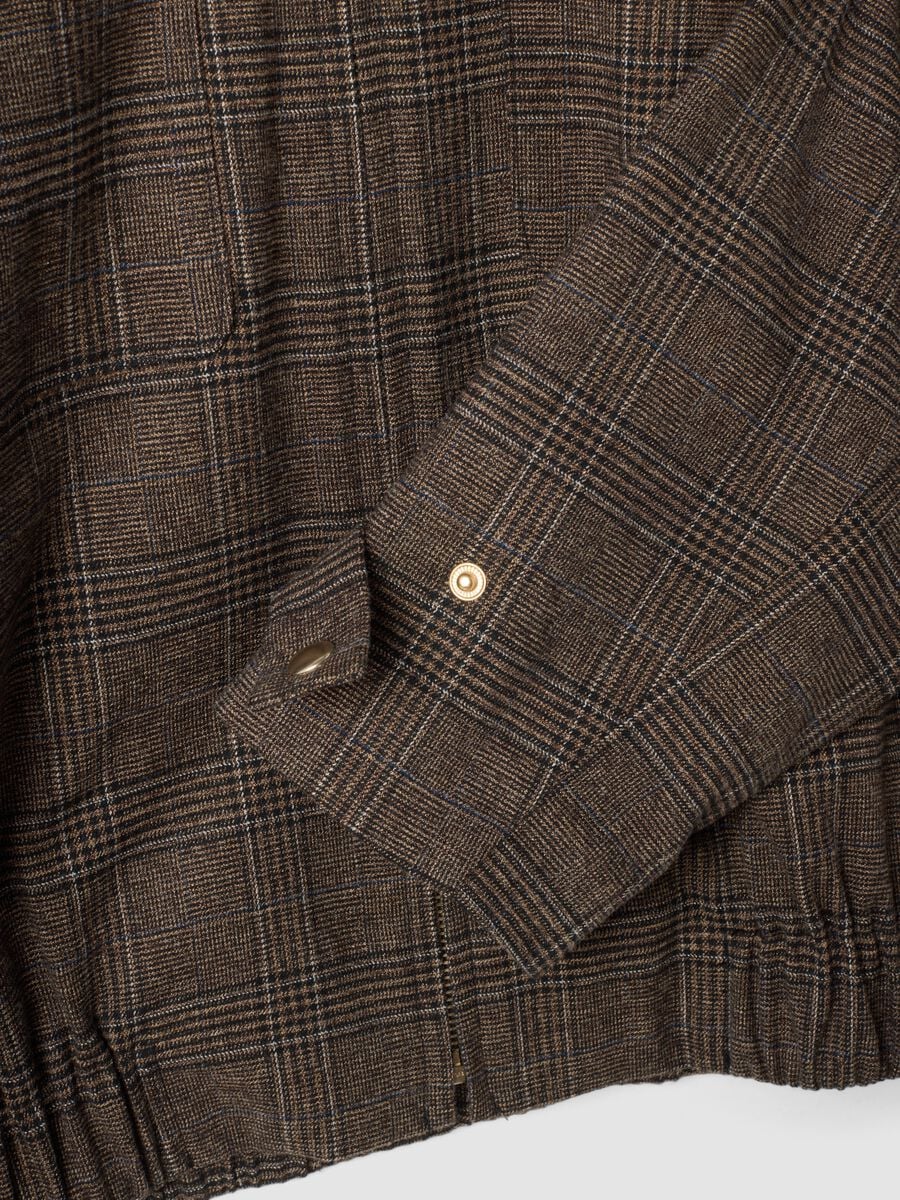 Shacket marrone in viscosa elasticizzata a quadri over fit_5