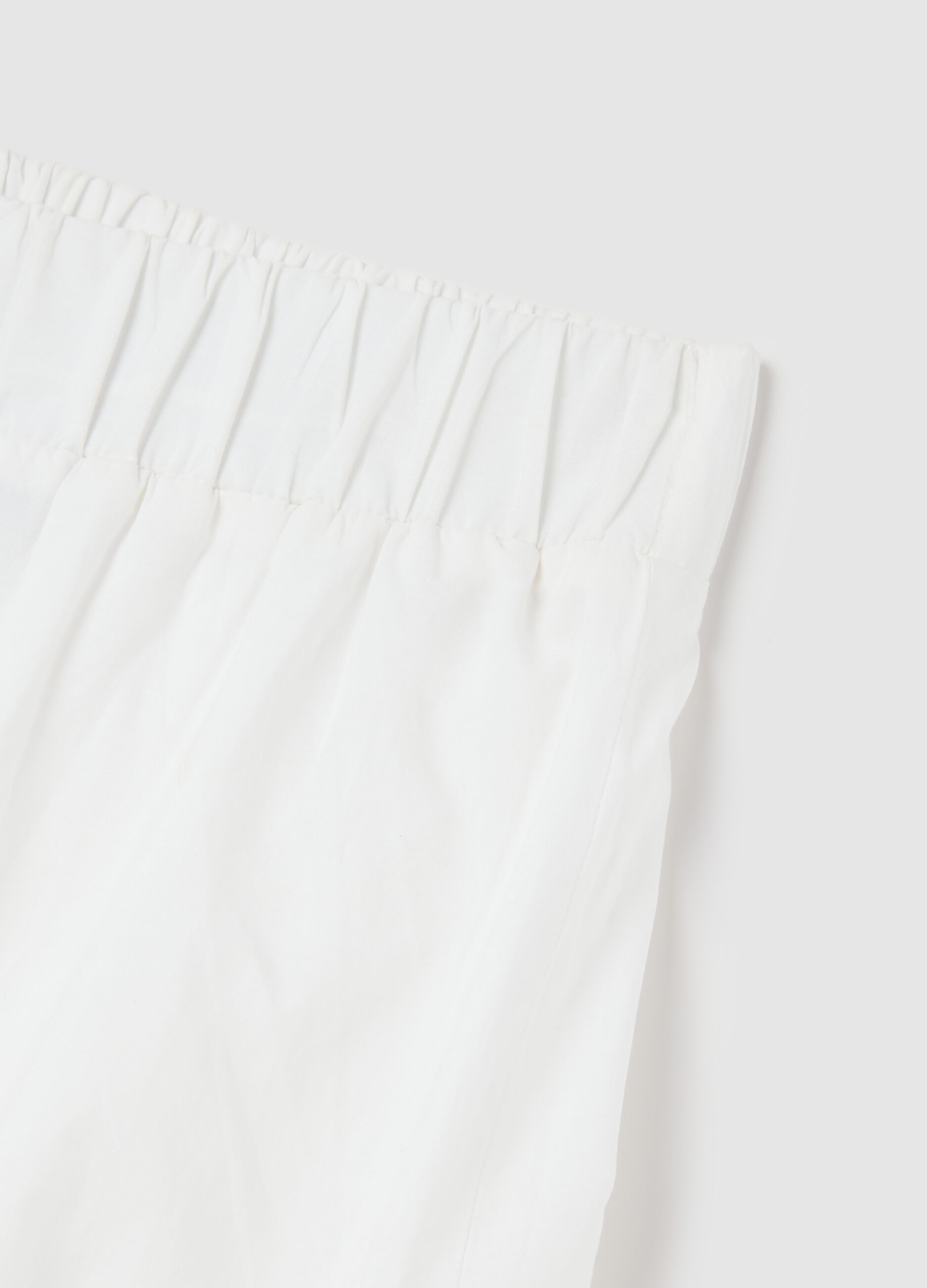 Gonna lunga da donna in puro cotone bianca regular fit