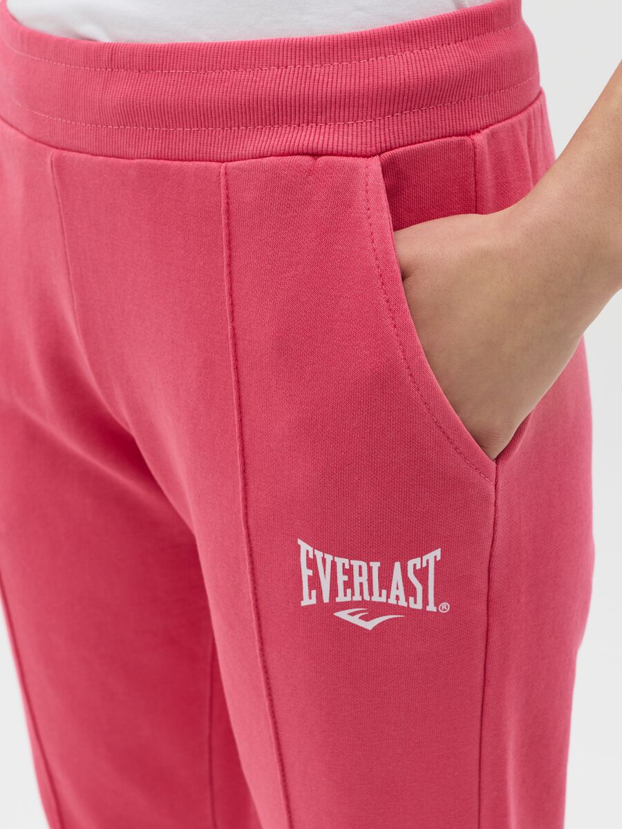Fuchsia joggers with elasticated edging and logo print_2