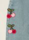 Baby Girls&rsquo; Denim Dungarees with Cherry Embroidery in Viscose Blend_1