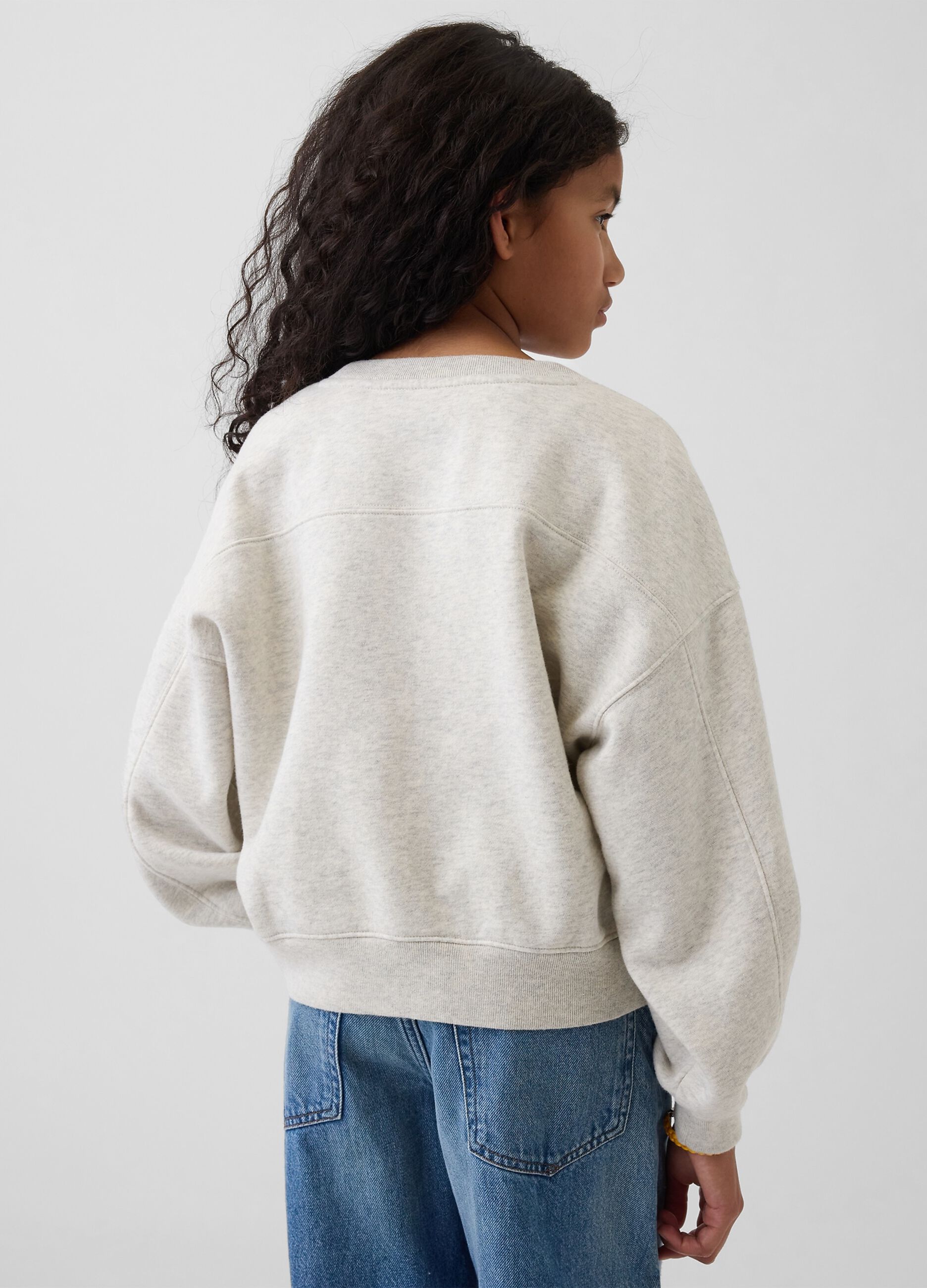 Cotton-blend crew-neck sweatshirt