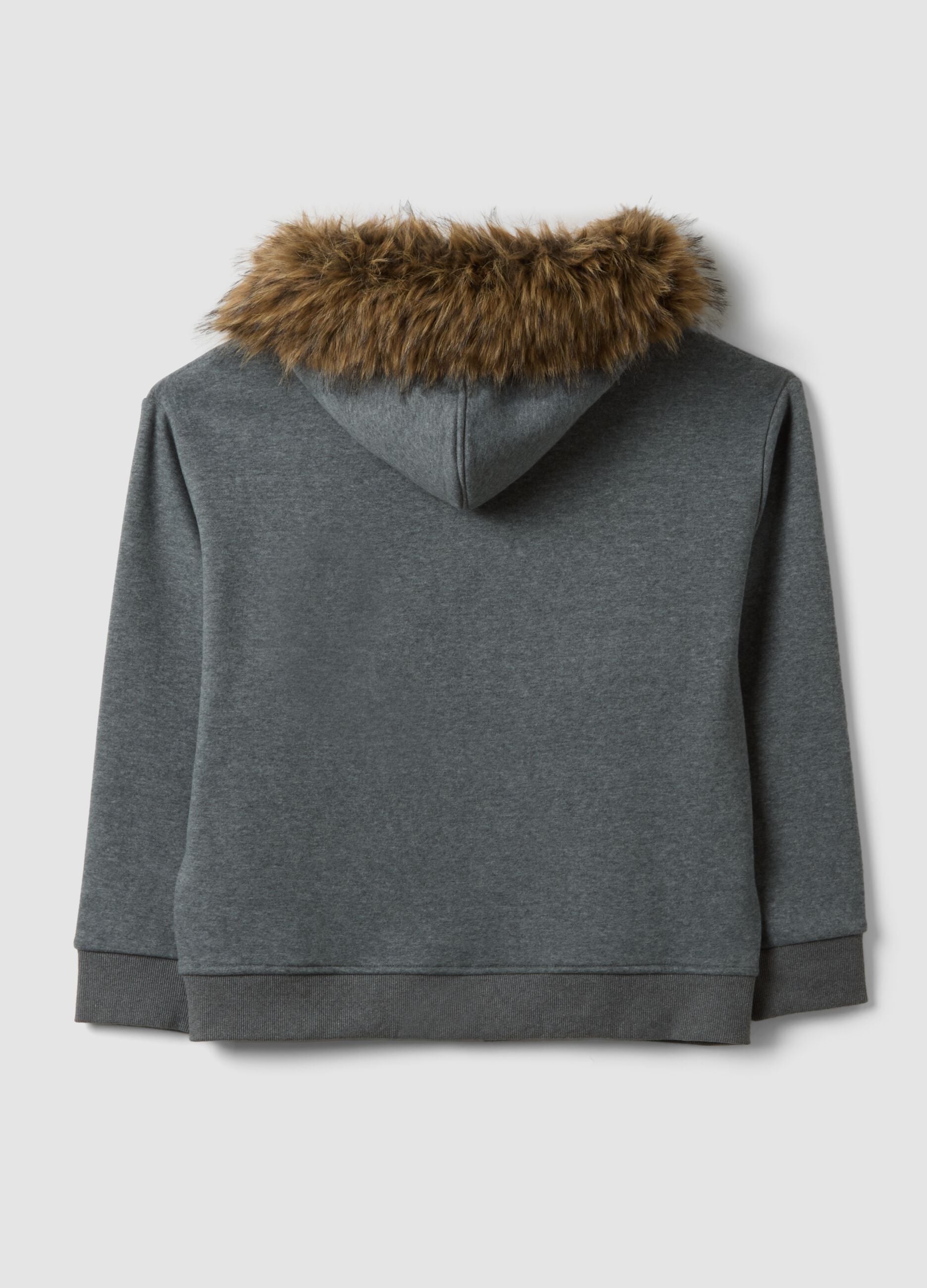 Grey marl stretch sweatshirt with crew neck, relaxed fit