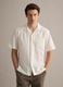 White pure organic cotton bowling-collar shirt, regular fit_0
