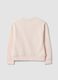 Pink cotton-blend crew-neck sweatshirt with capybara print for girls_1