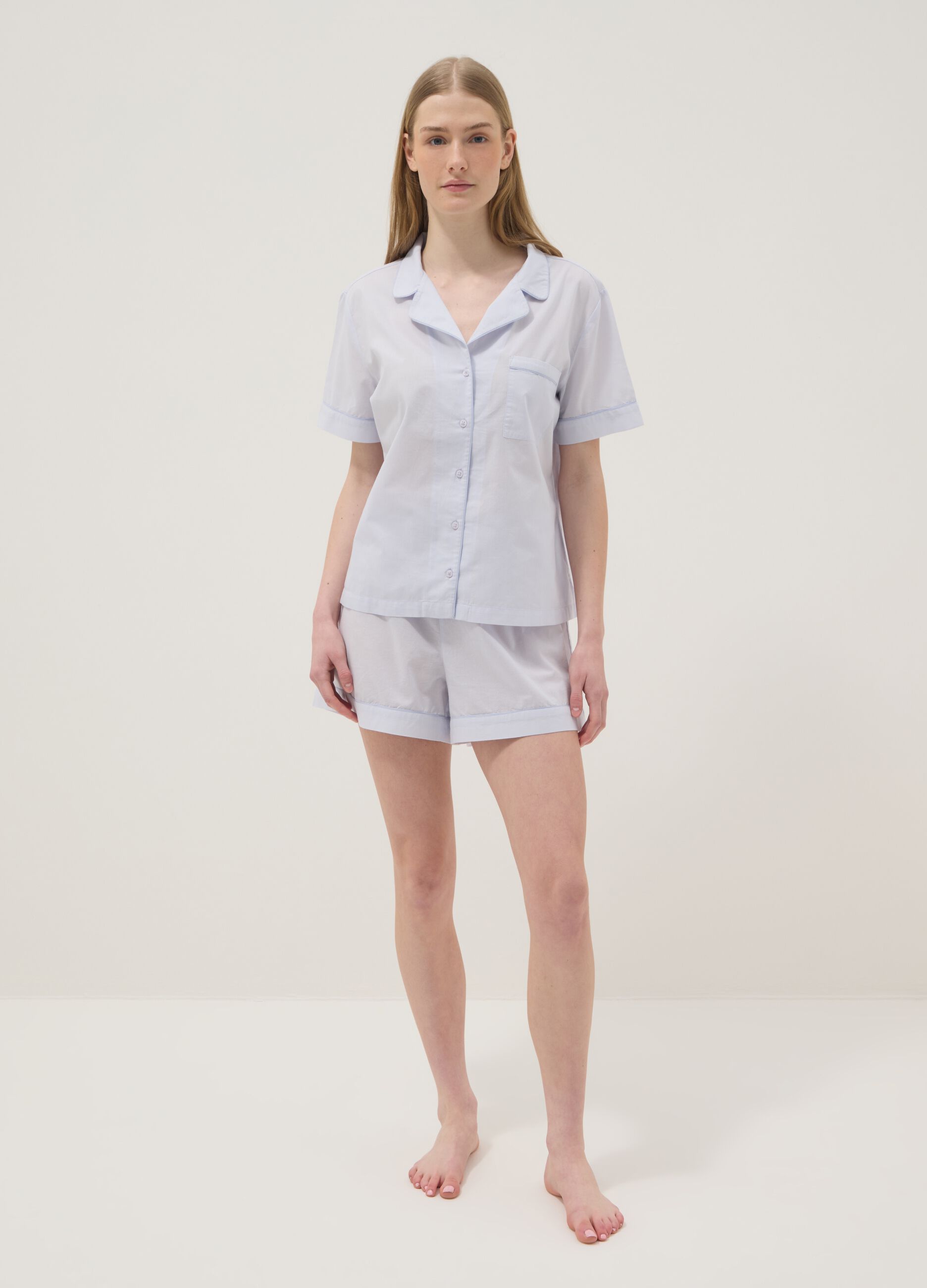 White pure cotton comfort-fit pyjamas