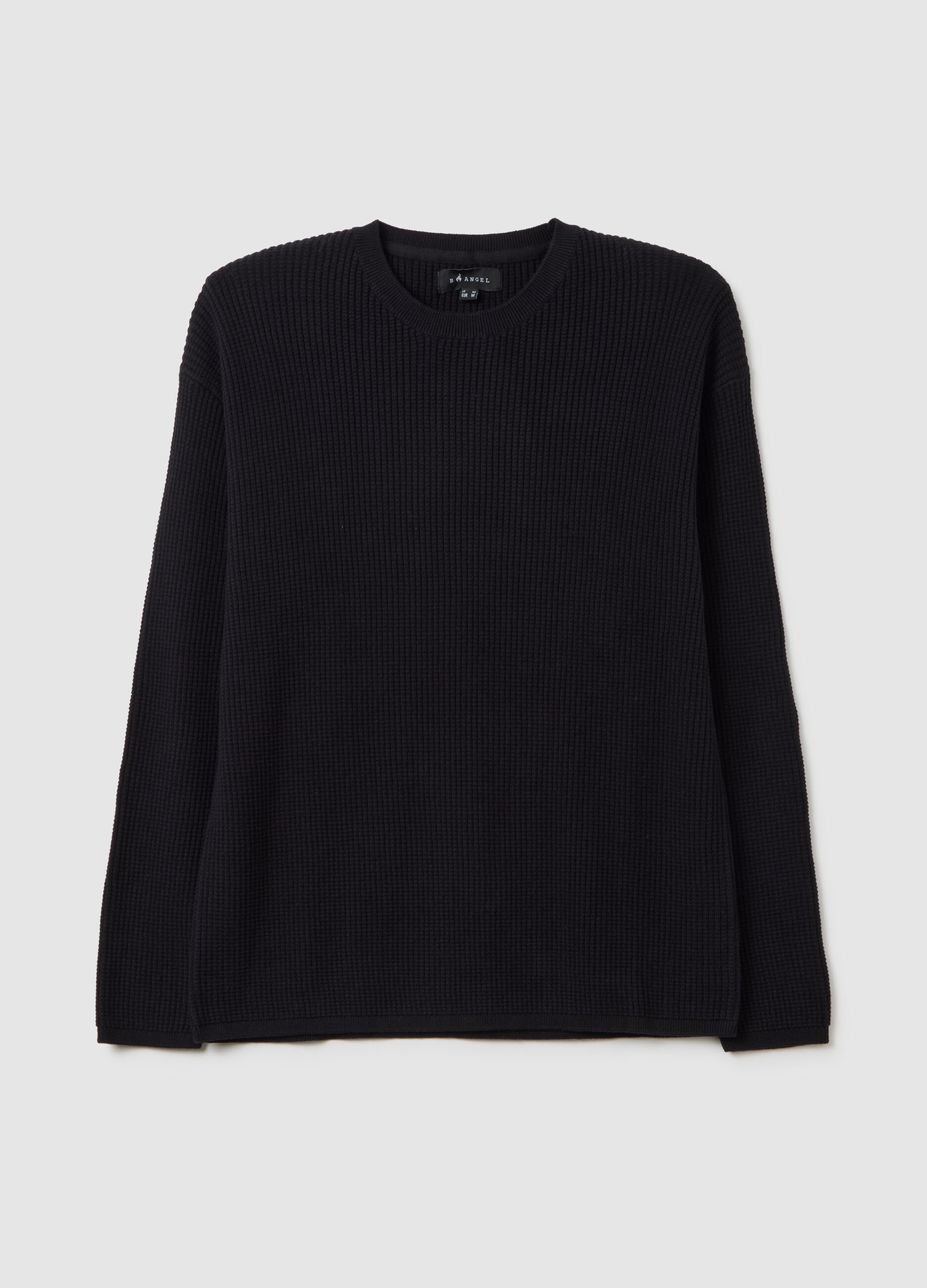 Black pure cotton regular fit pullover