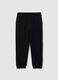 Children's black cotton blend regular fit jogger trousers_3