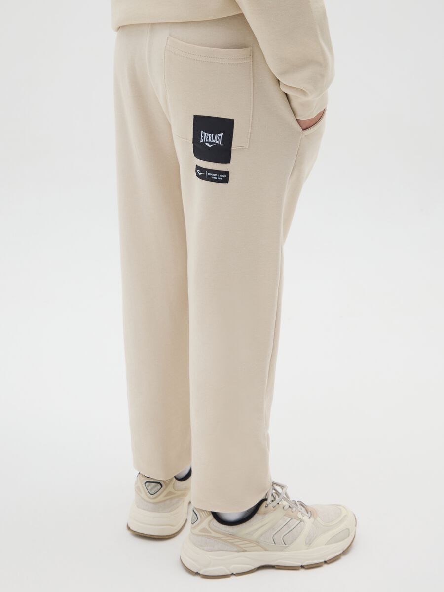 Boys' beige cotton blend over fit trousers_2