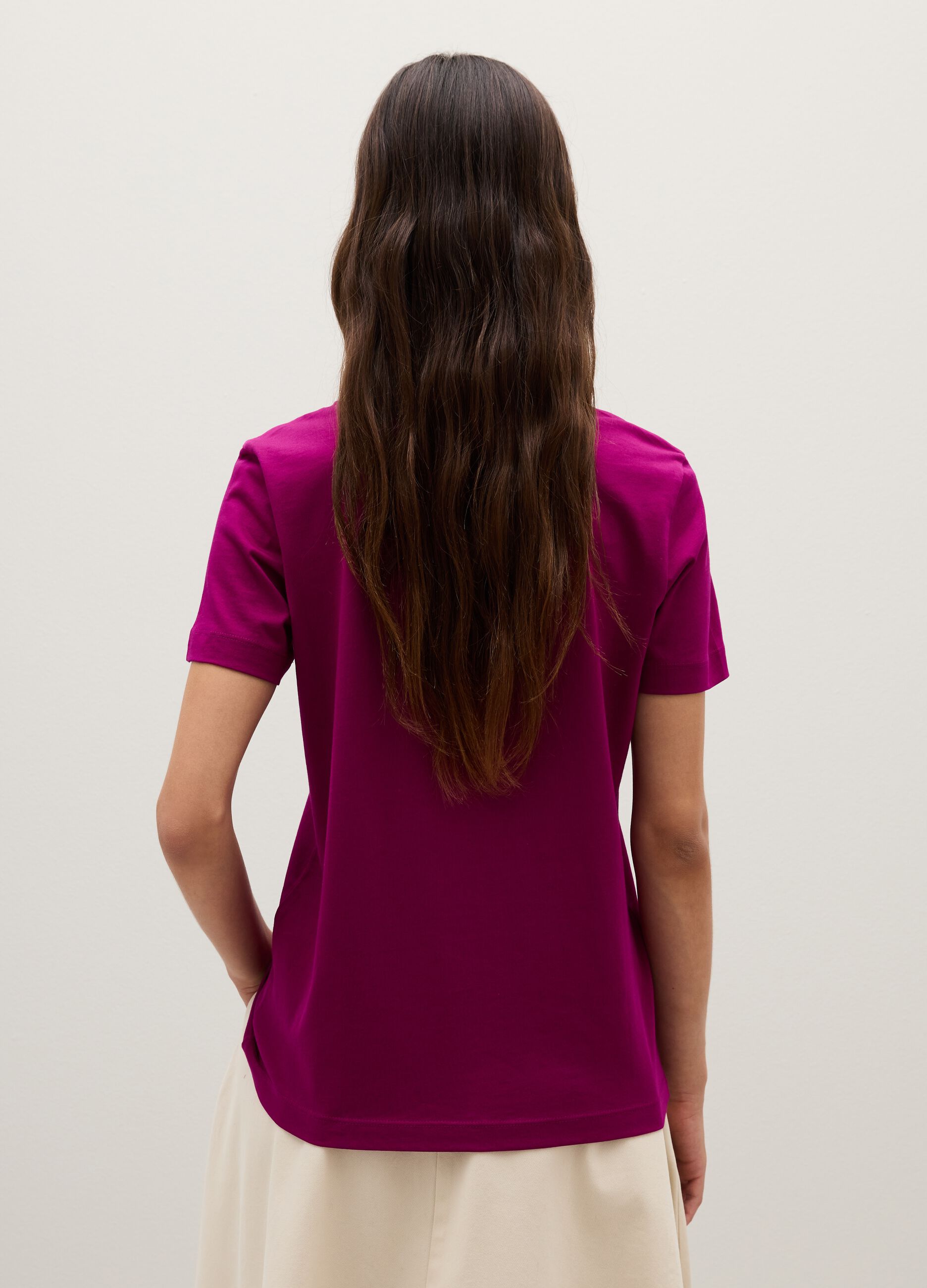 Purple pure cotton regular fit t-shirt