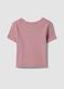 T-shirt rosa a maniche corte in cotone elasticizzato_1