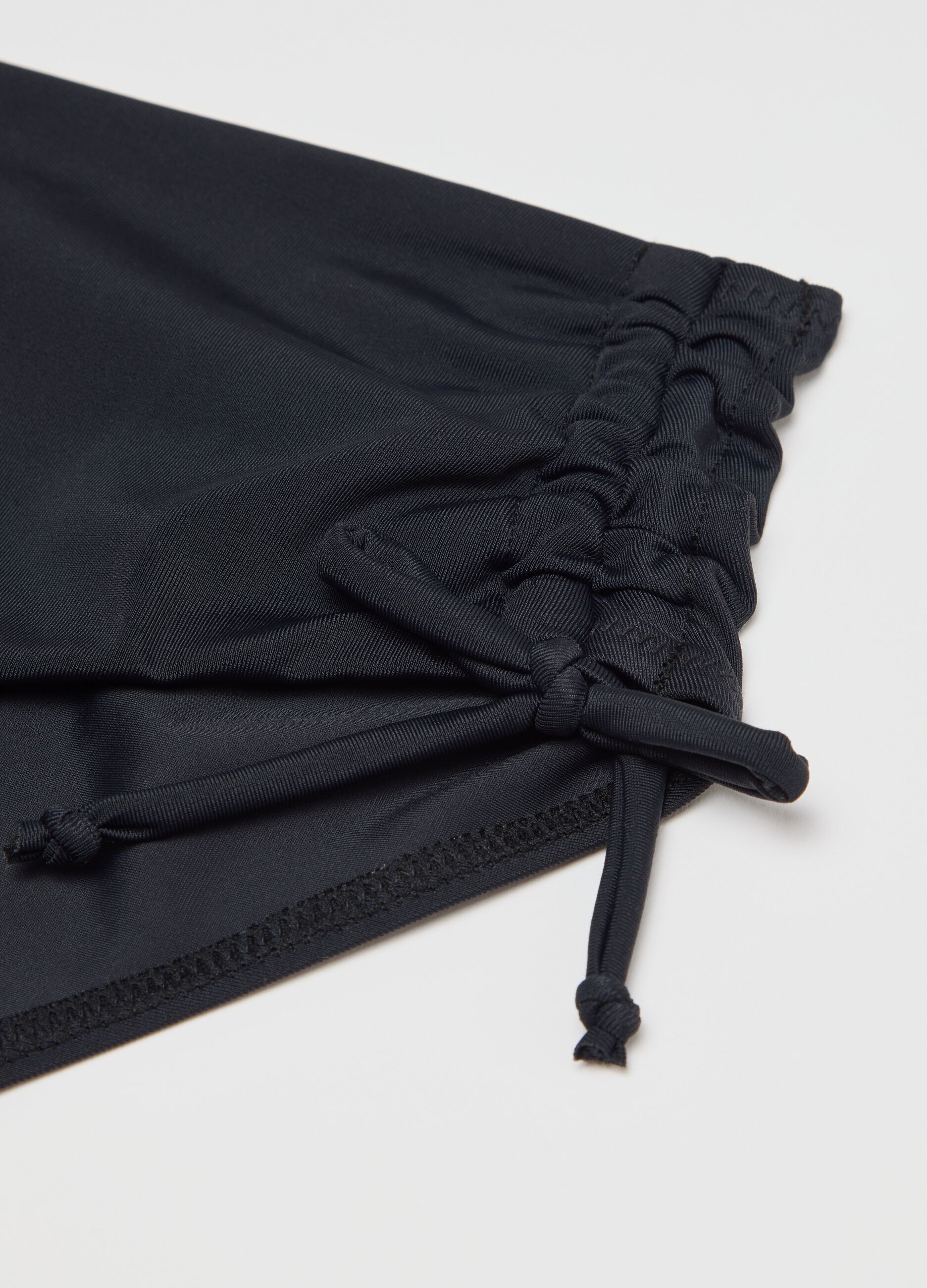 Black bikini French knickers with gathering