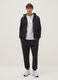 Black regular fit cotton-blend hoodie with zip_0