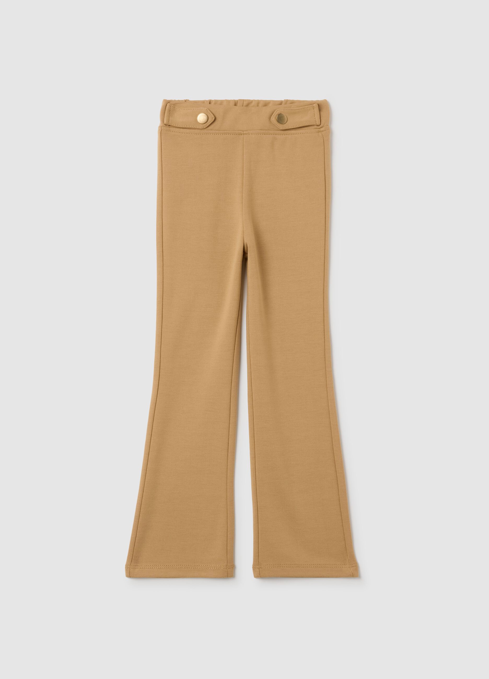 Beige Flare Leggings for Girls