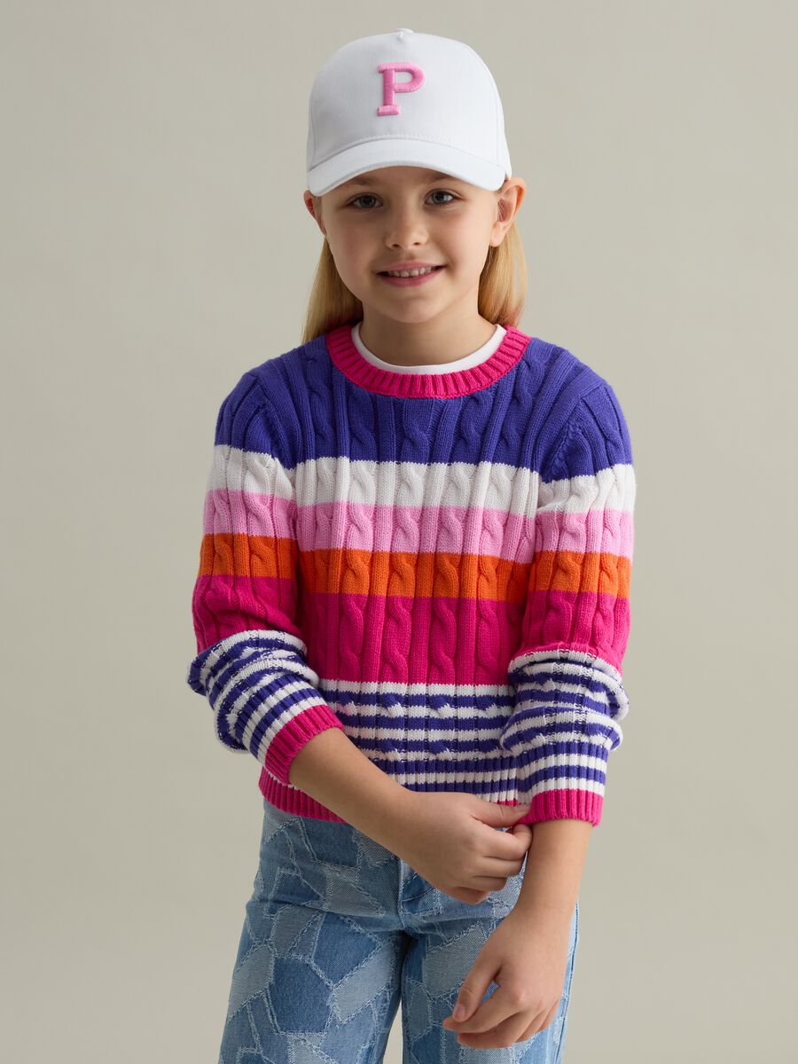 Pullover with cable-knit design_0