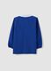 Blue school smock with zip and panda embroidery for boys_1