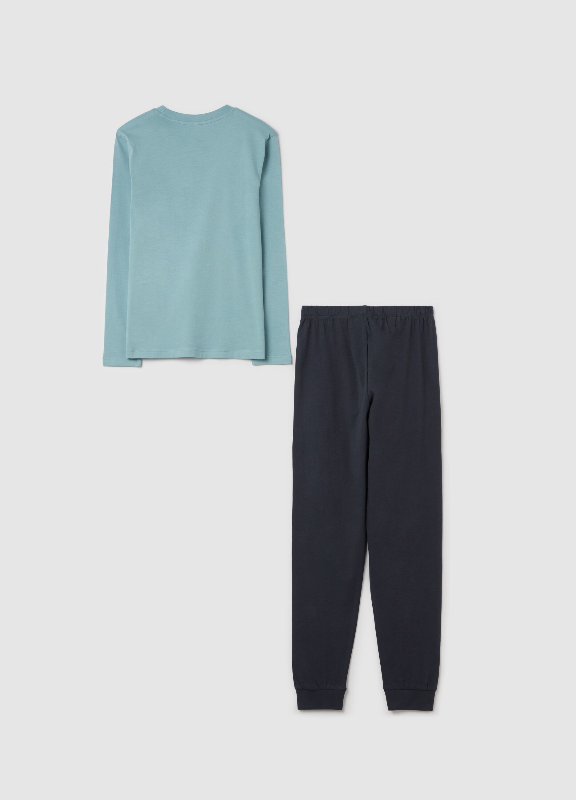 Cotton pyjamas with "Play all day" print