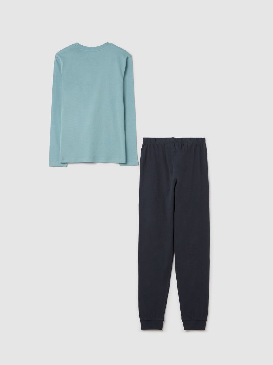 Pigiama in cotone con stampa "Play all day" _1