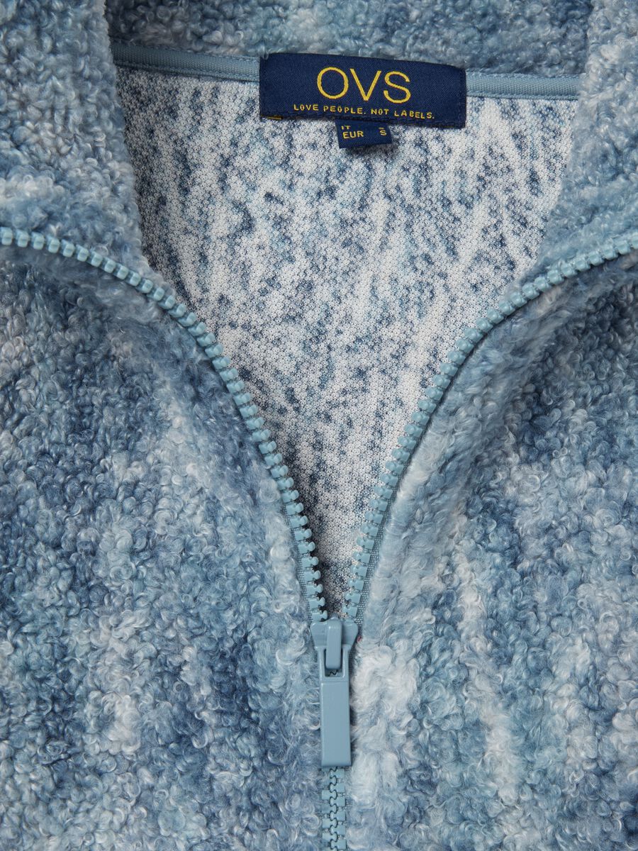 Essential full-zip teddy sweatshirt with high neck_5