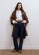 Brown pure cotton hooded cape with oversized fit_1