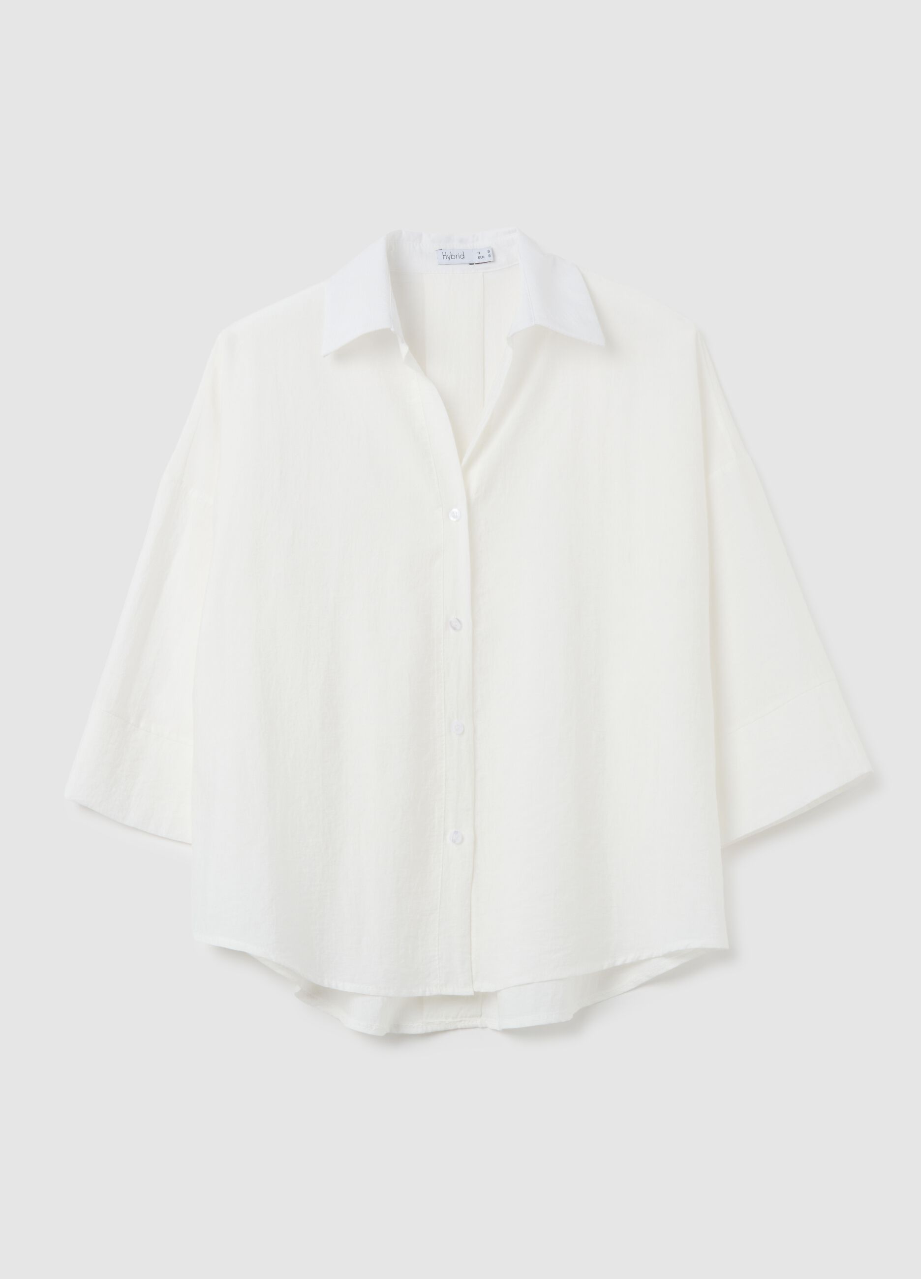 Women's white mix regular fit shirt