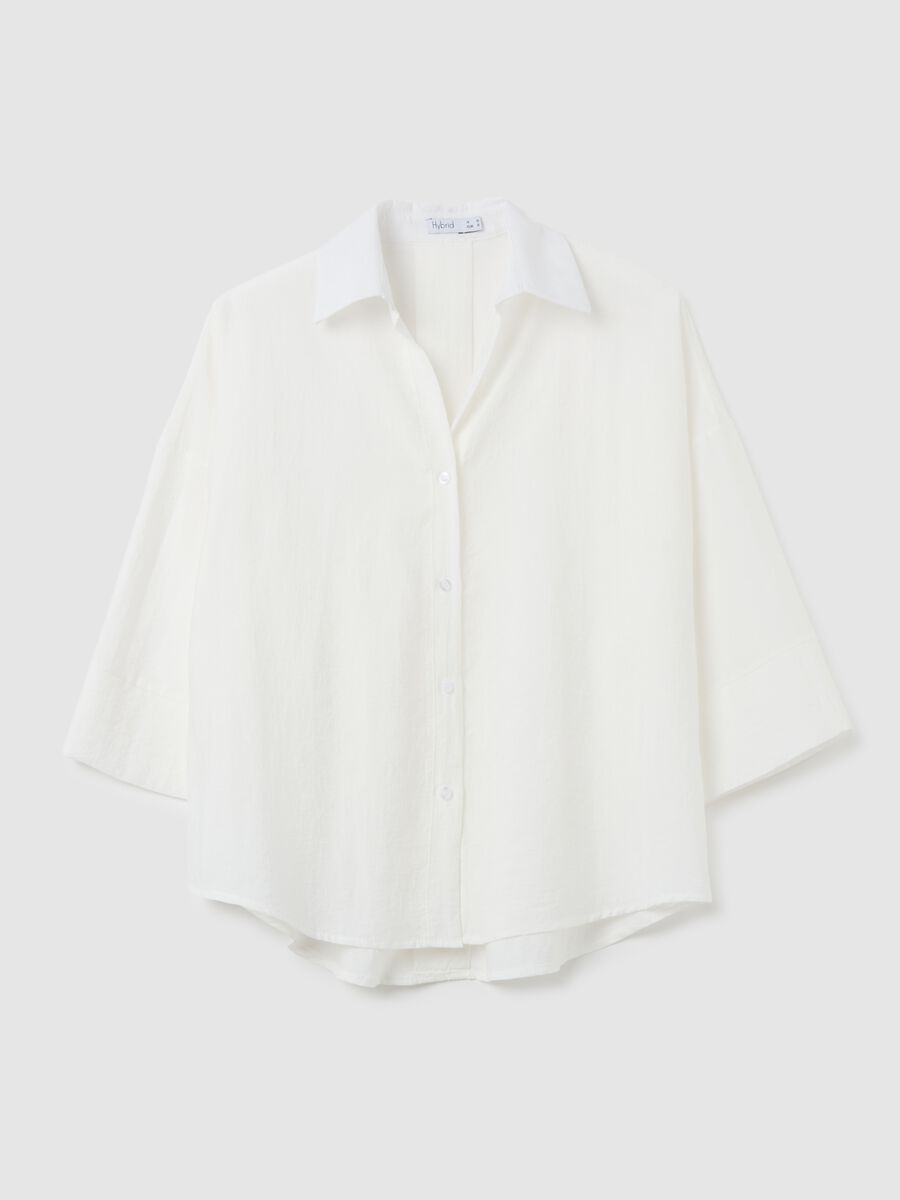 Camicia da donna in misto bianco regular fit_0