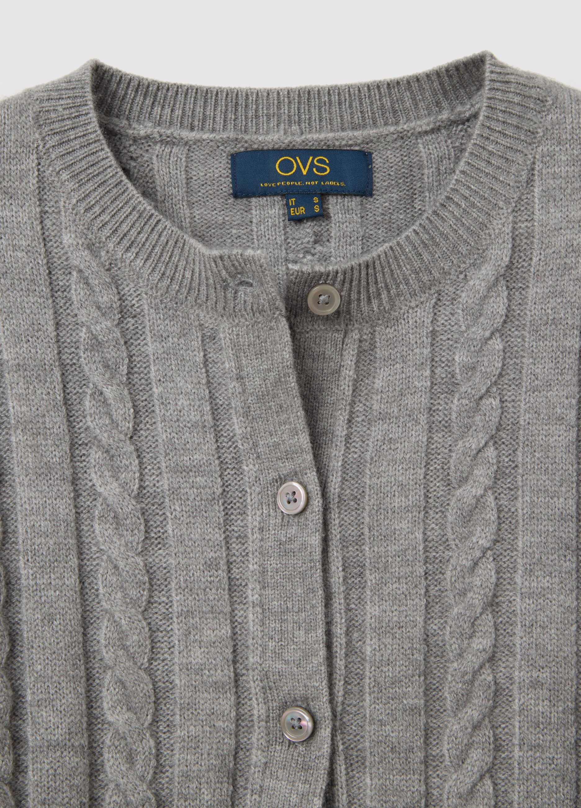 Grey Knitted Cardigan